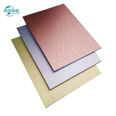 Rating B1 Panneau composite en aluminium brossé ISO14001 Rétracteur incendie Acp