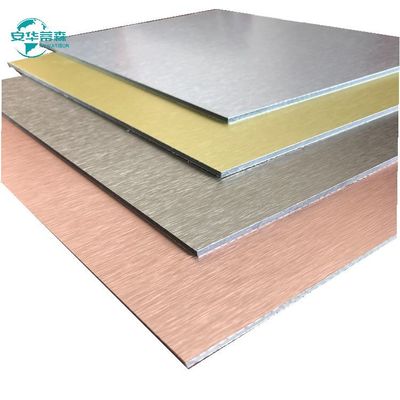 Couverture extérieure en aluminium ACP brossé à haute brillance 2440 mm Longueur 1220 mm Largeur